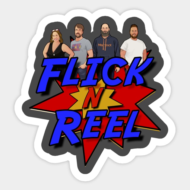 The WHOLE FLICKin Crew Sticker by Flick-N-Reel Fancast